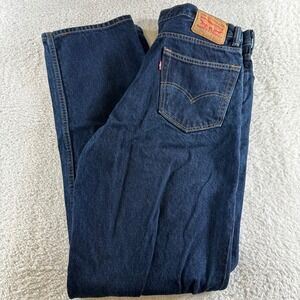 Levis 550 Relaxed Fit Straight Mens Tag 36x36 Western Medium Blue Denim Distress